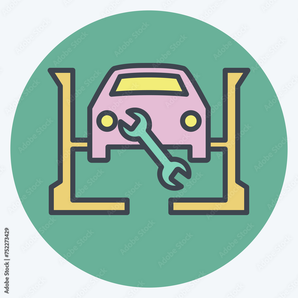 Icon Service. related to Car ,Automotive symbol. color mate style. simple design editable. simple illustration Icon Service. related to Car ,Automotive symbol. color mate style. simple design editable. simple illustration