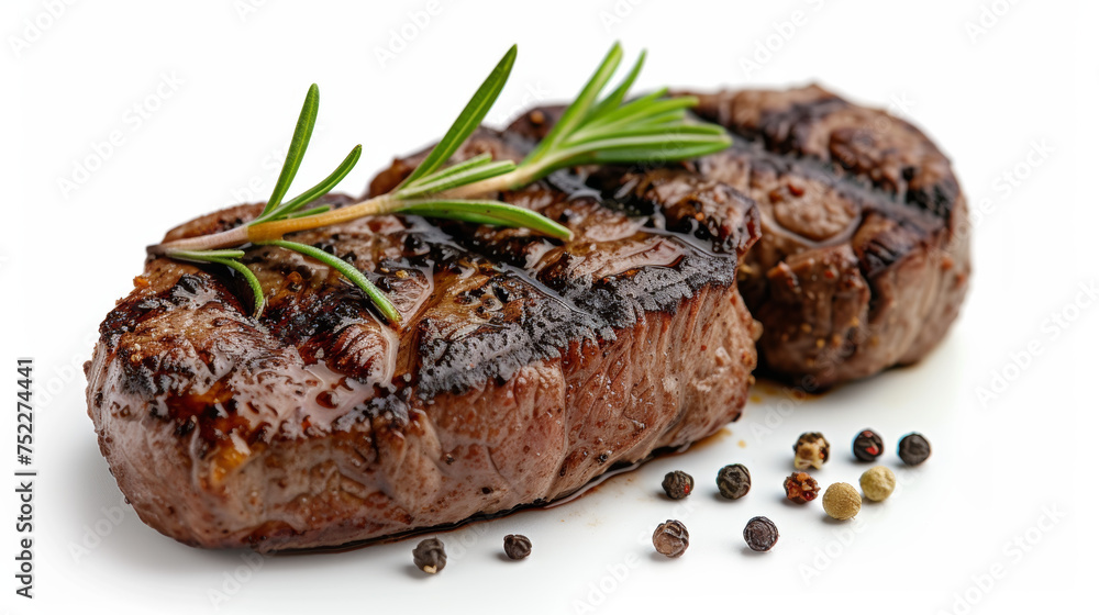 steak on white background steak on white background