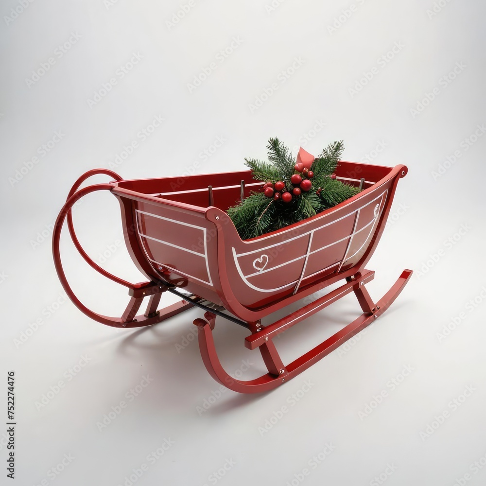 santa claus sleigh pn white
