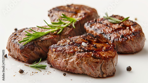 steak on white background