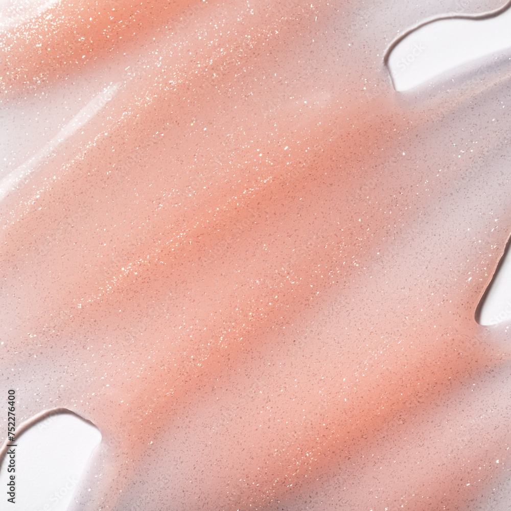 Fototapeta premium Pink nail polish texture with shimmer