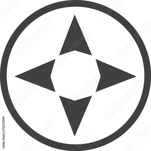 Four way arrow joystick icon. Editable vector illustration stroke.	