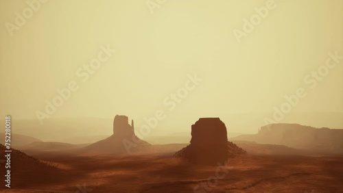 monument valley tribal park in fog photo
