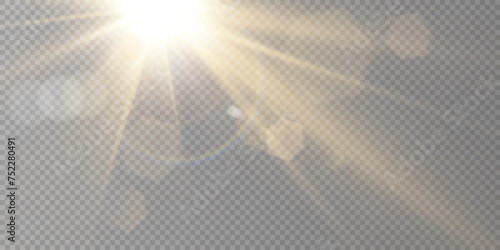 	
Vector transparent sunlight special lens flare light effect
