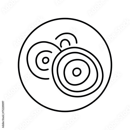Cells color line icon. Organisation in organism.