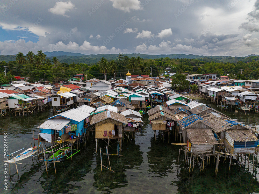 Villages Of Stilt Houses In Zamboanga Coastal Mindanao Philippines 