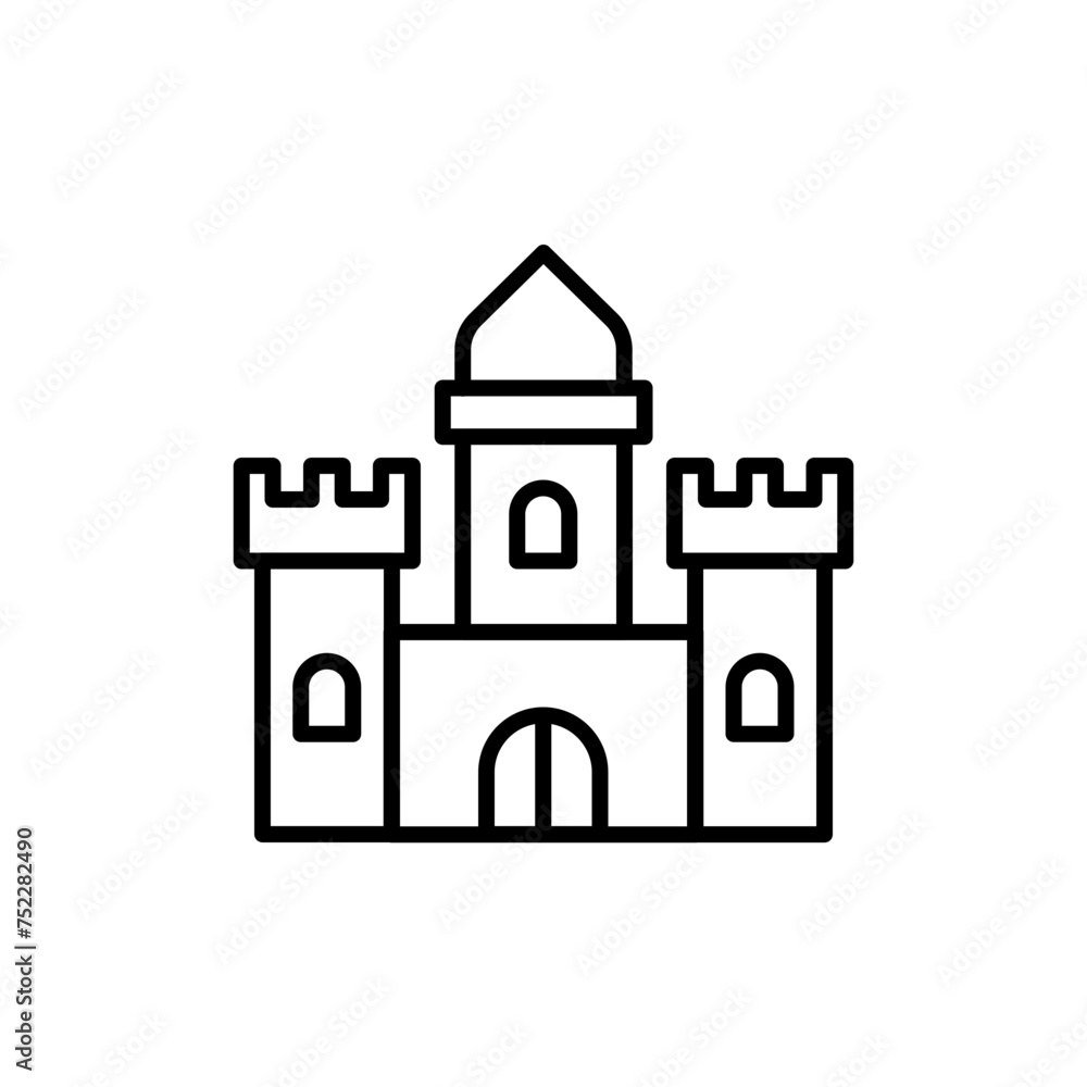 Kingdom castle outline icons, minimalist vector illustration ,simple transparent graphic element .Isolated on white background