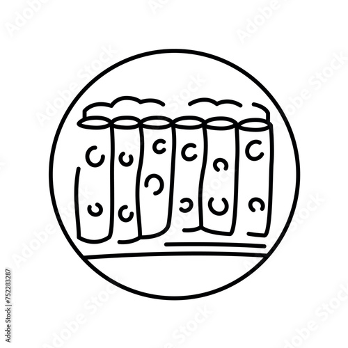 Tissue color line icon. Organisation in organism.
