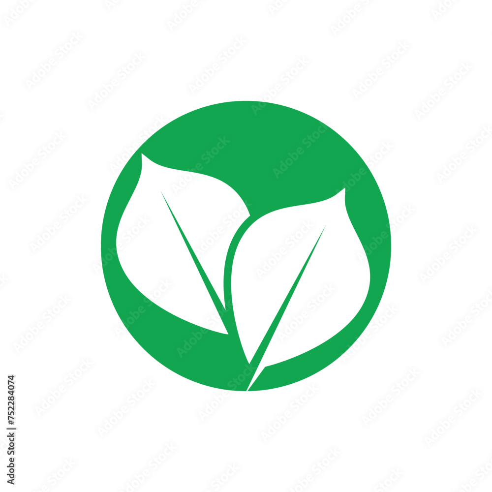 Green leaf logo vector element symbol template Green leaf logo vector element symbol template