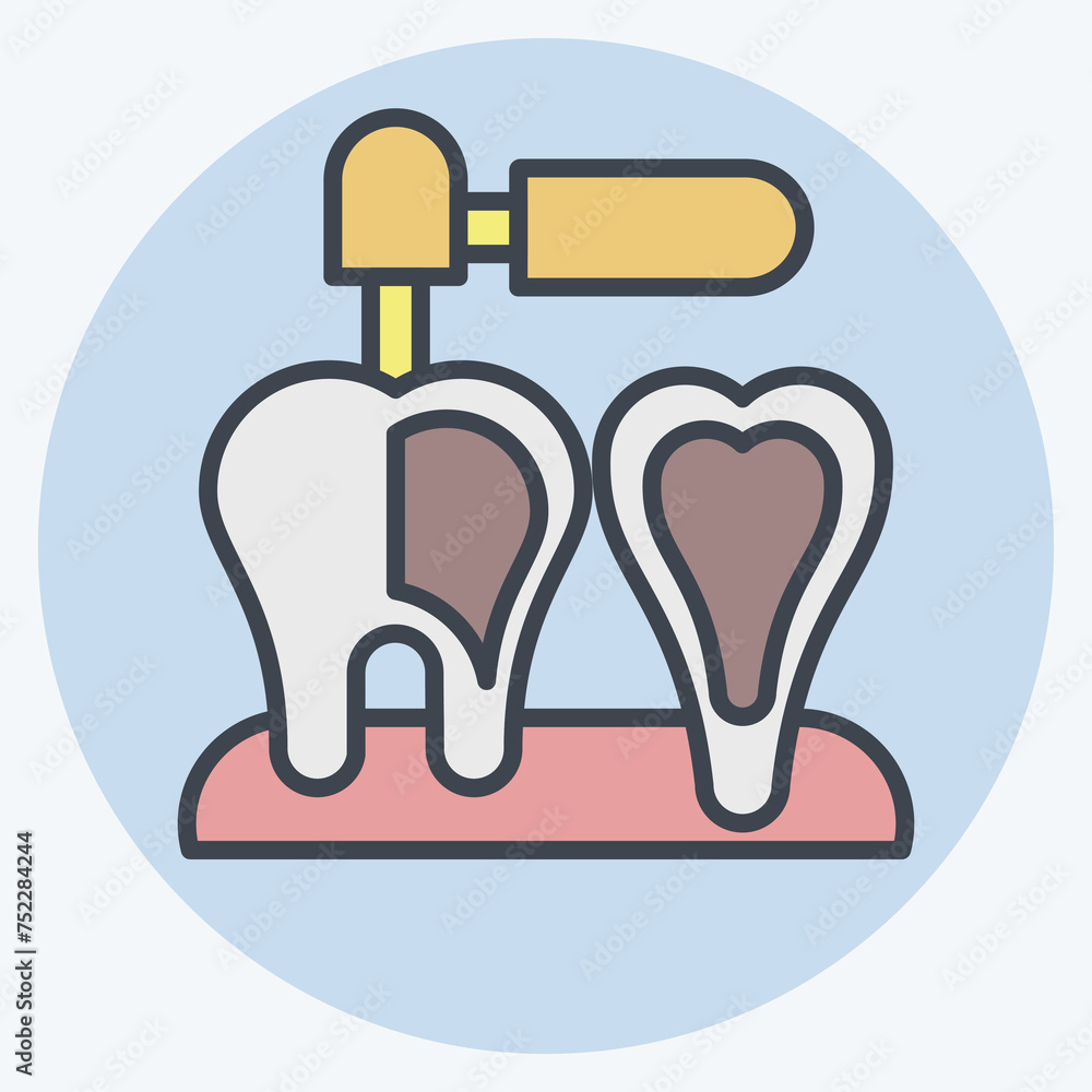 Icon Endodontist. related to Dentist symbol. color mate style. simple design editable. simple illustration Icon Endodontist. related to Dentist symbol. color mate style. simple design editable. simple illustration