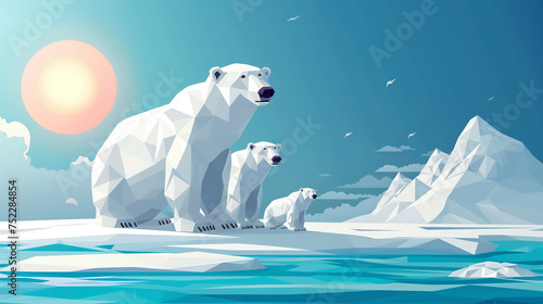 World Malaria Day awareness polar animals under a sunny sky connecting climate and health