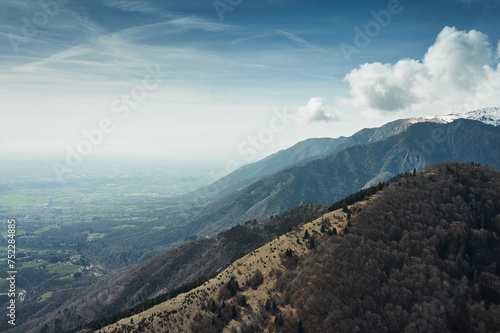landscape with clouds, view from the top, Bassano Italy