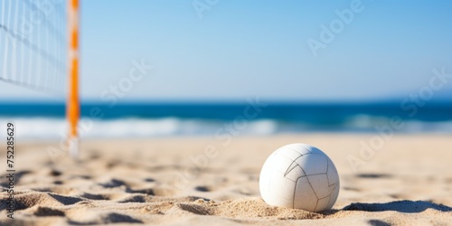 Beach Volleyball on Sunny Sandy Shore