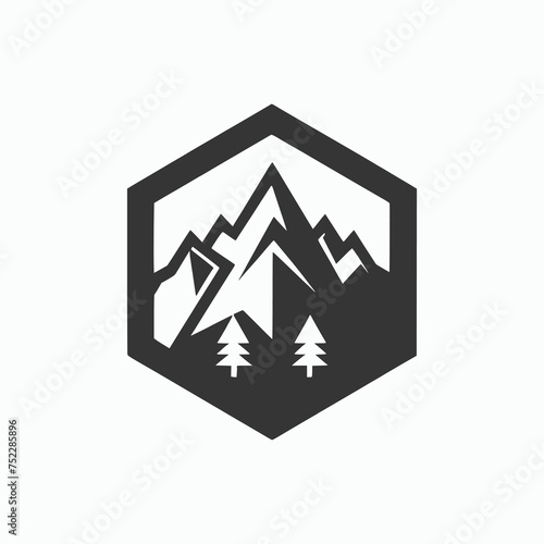 Mountain peak summit logo design