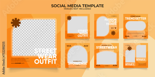 social media template banner blog fashion sale promotion. fully editable instagram and facebook square post frame puzzle organic sale poster. fresh colorful vector background