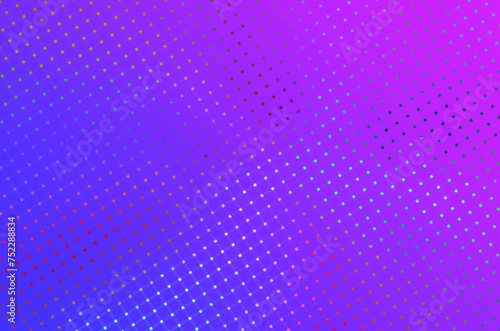 Graficzne gradientowe tło w fioletowo różowej kolorystyce z geometrycznym deseniem małych kolorowych kwadratów - abstrakcyjne tło, tekstura