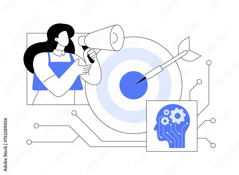 AI-Driven Targeted Marketing Strategies abstract concept vector illustration. - obrazy, fototapety, plakaty 