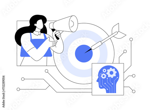 AI-Driven Targeted Marketing Strategies abstract concept vector illustration.