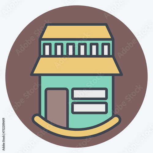 Icon Farm House. related to Icon Building symbol. color mate style. simple design editable. simple illustration