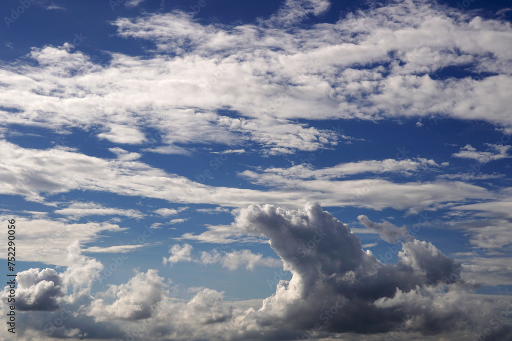 The perspective of clouds in the blue sky backgrounds.