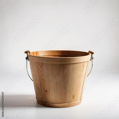 empty wooden basket on white