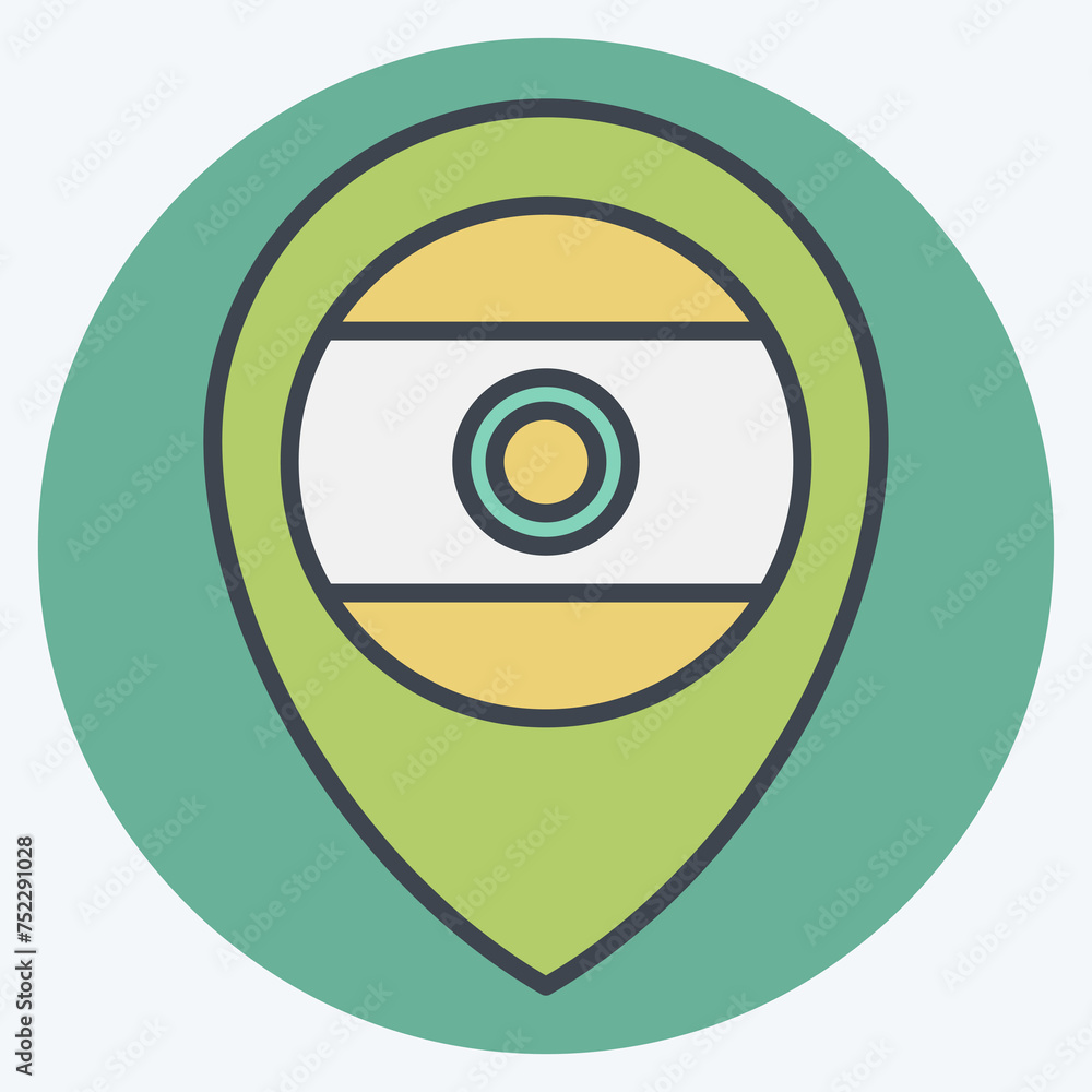 Icon India Location. related to India symbol. color mate style. simple design editable. simple illustration Icon India Location. related to India symbol. color mate style. simple design editable. simple illustration