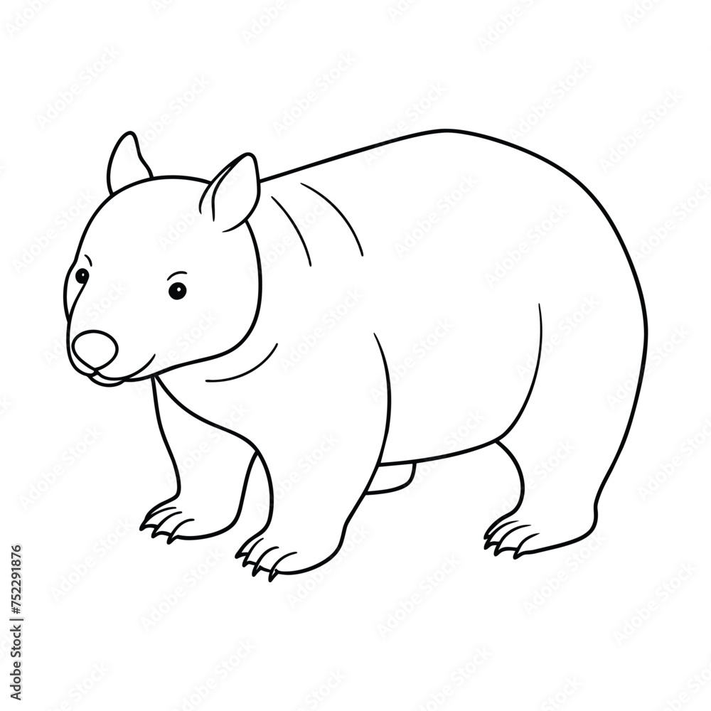 Fototapeta premium Wombat coloring page for kids