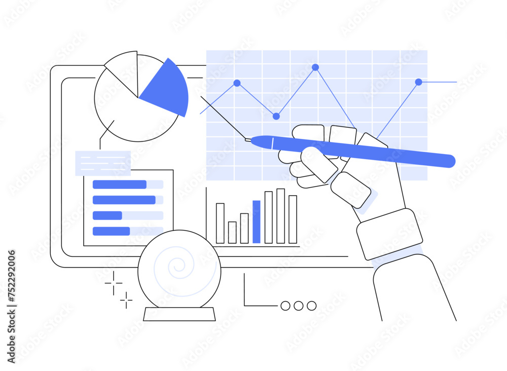 AI-Generated Predictive Insights abstract concept vector illustration. - obrazy, fototapety, plakaty 