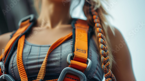 woman's harness on white background