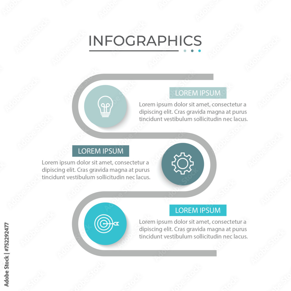 Vector abstract elements of graph infographic template with label, integrated circles. business concept with 3 options. Vector abstract elements of graph infographic template with label, integrated circles. business concept with 3 options.