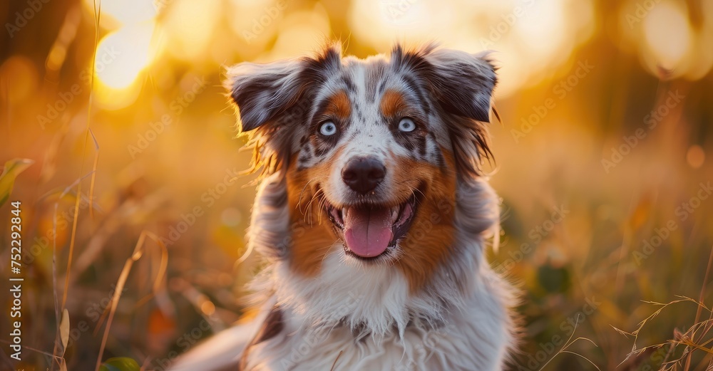 Glowing Fields: An Australian Shepherd's Sunset Adventure Generative AI Glowing Fields: An Australian Shepherd's Sunset Adventure Generative AI