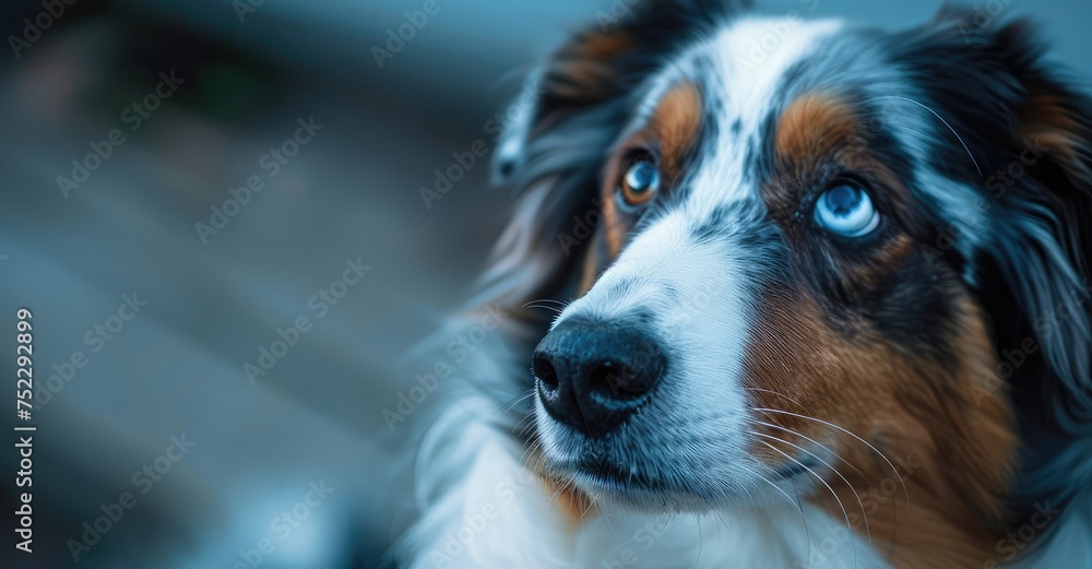 Captivating Canine: An Australian Shepherd's Enthralling Stare | Generative AI