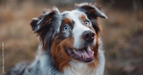 Captivating Canine: An Australian Shepherd's Enthralling Stare | Generative AI