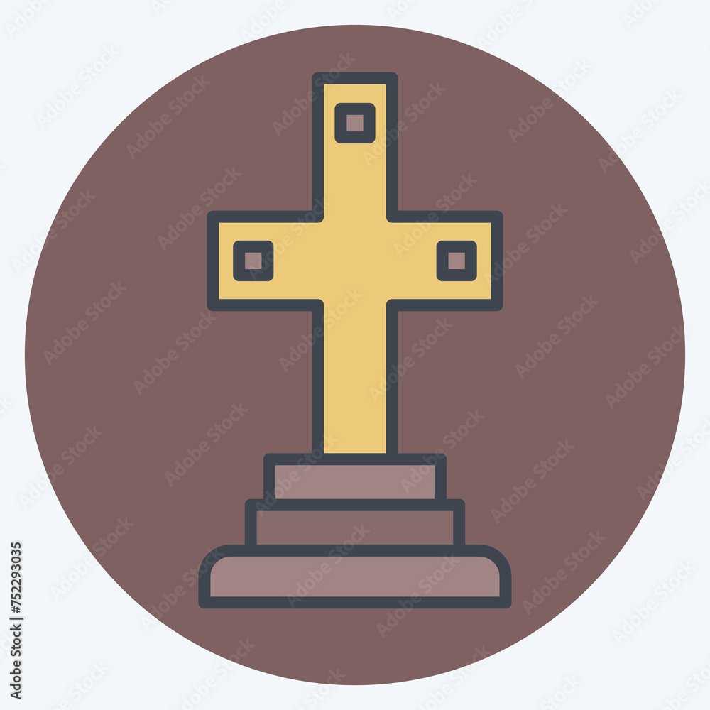 Icon Catacomb. related to France symbol. color mate style. simple design editable. simple illustration Icon Catacomb. related to France symbol. color mate style. simple design editable. simple illustration