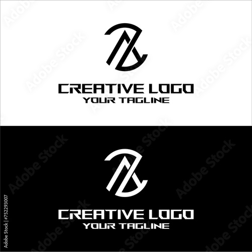 creative letter logo az desain vektor