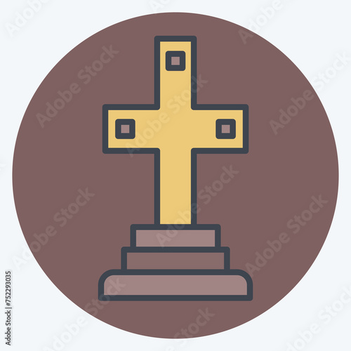 Icon Catacomb. related to France symbol. color mate style. simple design editable. simple illustration