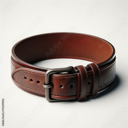 brown leather belt pet collar 