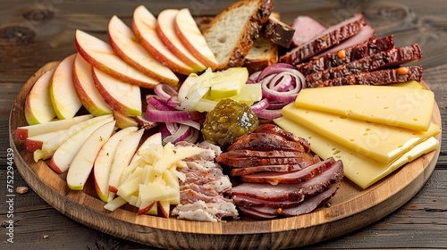 Rustic Ploughman’s Lunch with Cheese and Cold Cuts