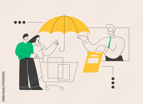 Consumer protection abstract concept vector illustration.