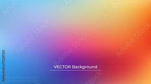 Smooth and blurry colorful gradient mesh background. Modern bright rainbow colors. Easy editable soft colored vector banner template. Premium quality