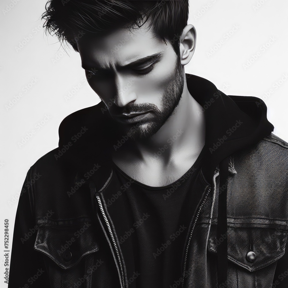 Obraz premium Broken heart concept with sad man model isolated on a white background