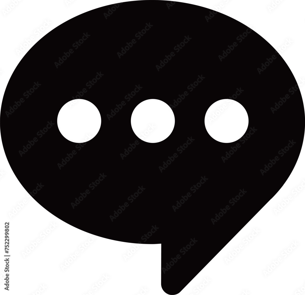 Fototapeta premium 吹き出しの黒のシルエットアイコン