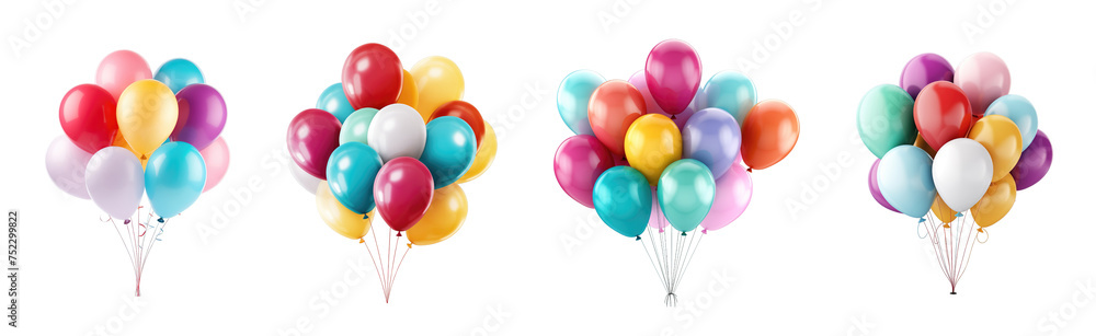 Collection of set Colorful Balloons isolated on transparent background. PNG file, cut out Collection of set Colorful Balloons isolated on transparent background. PNG file, cut out