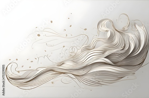 Abstract background Elegance: A Harmonious Dance of Intricate Lines and Curves in Monochromatic Shades of Brown and Beige, Evoking Movement and Fluidity, generative AI photo