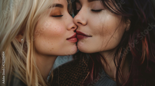 Kissing women. 
