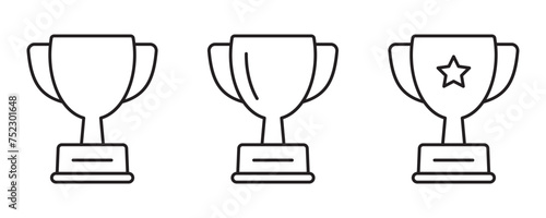 Trophy line icon. Trophy cup, winner cup, victory cup vector icon. Reward symbol sign for web and mobile.