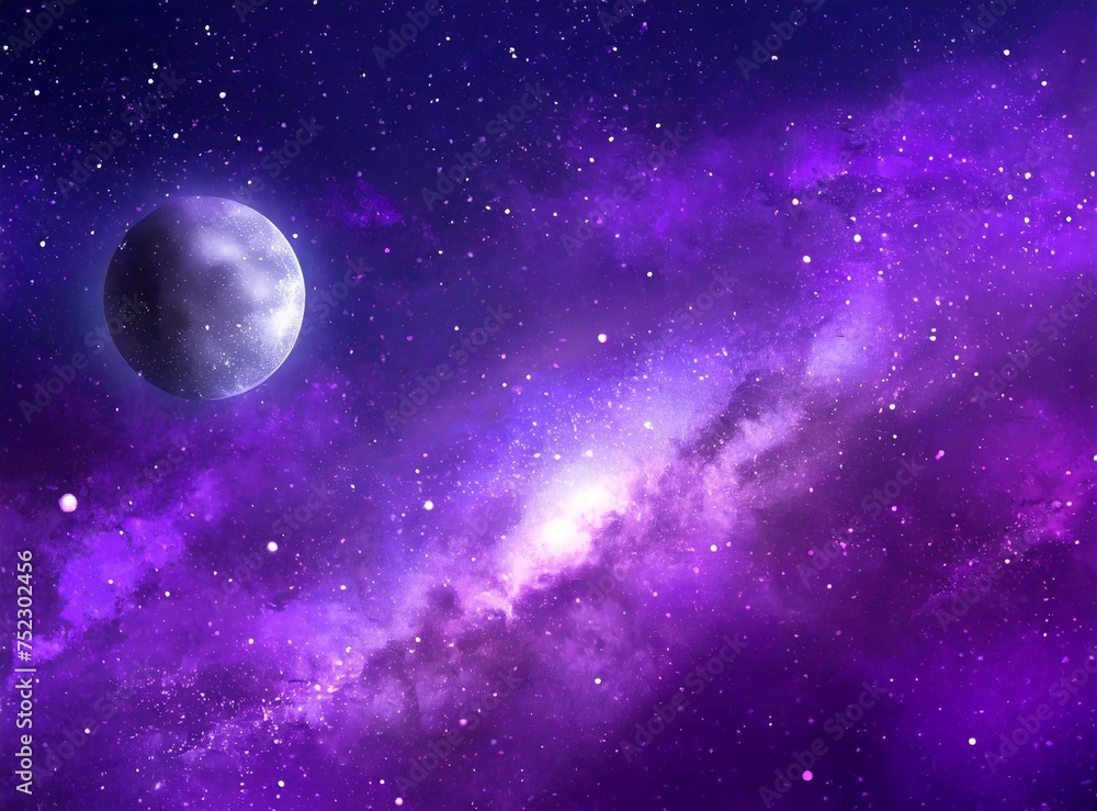Galaxy wallpaper with moon and milky way