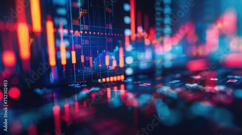 Stock market or forex trading graph and candlestick chart suitable for financial investment concept. Economy trends background for business idea and all art work design. Abstract finance background. © buraratn