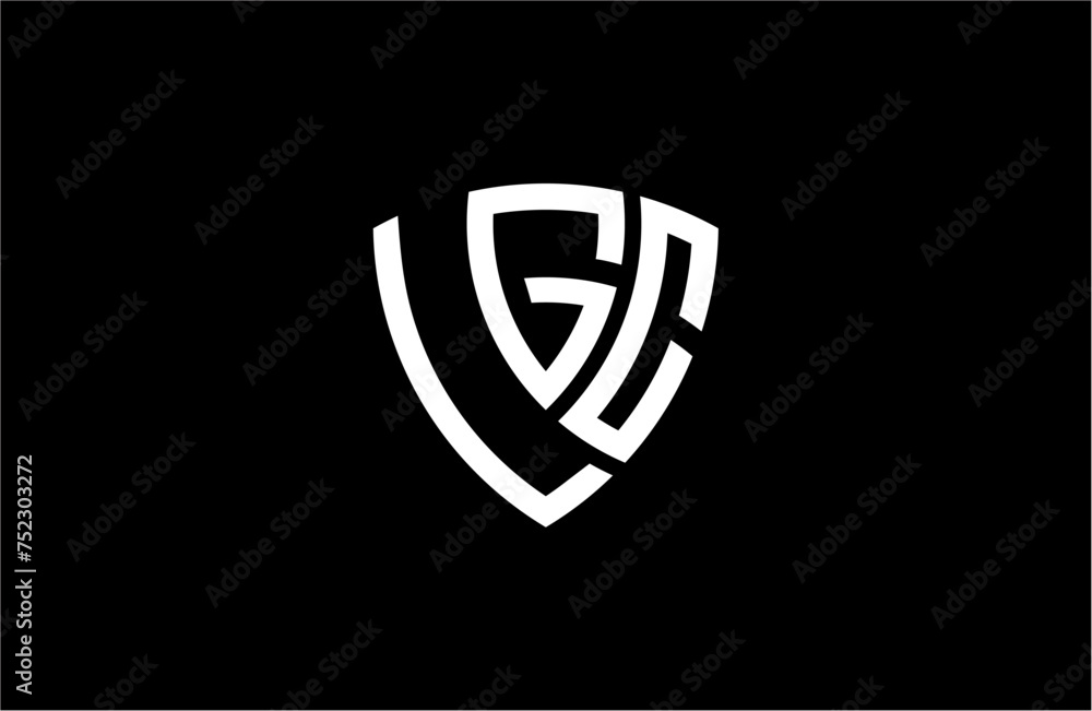 LGC creative letter shield logo design vector icon illustration LGC creative letter shield logo design vector icon illustration