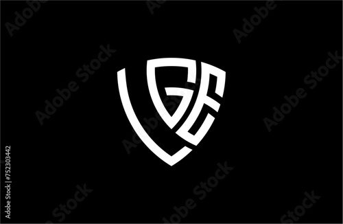 LGE creative letter shield logo design vector icon illustration photo